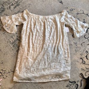 Off the shoulder White Lace Dress